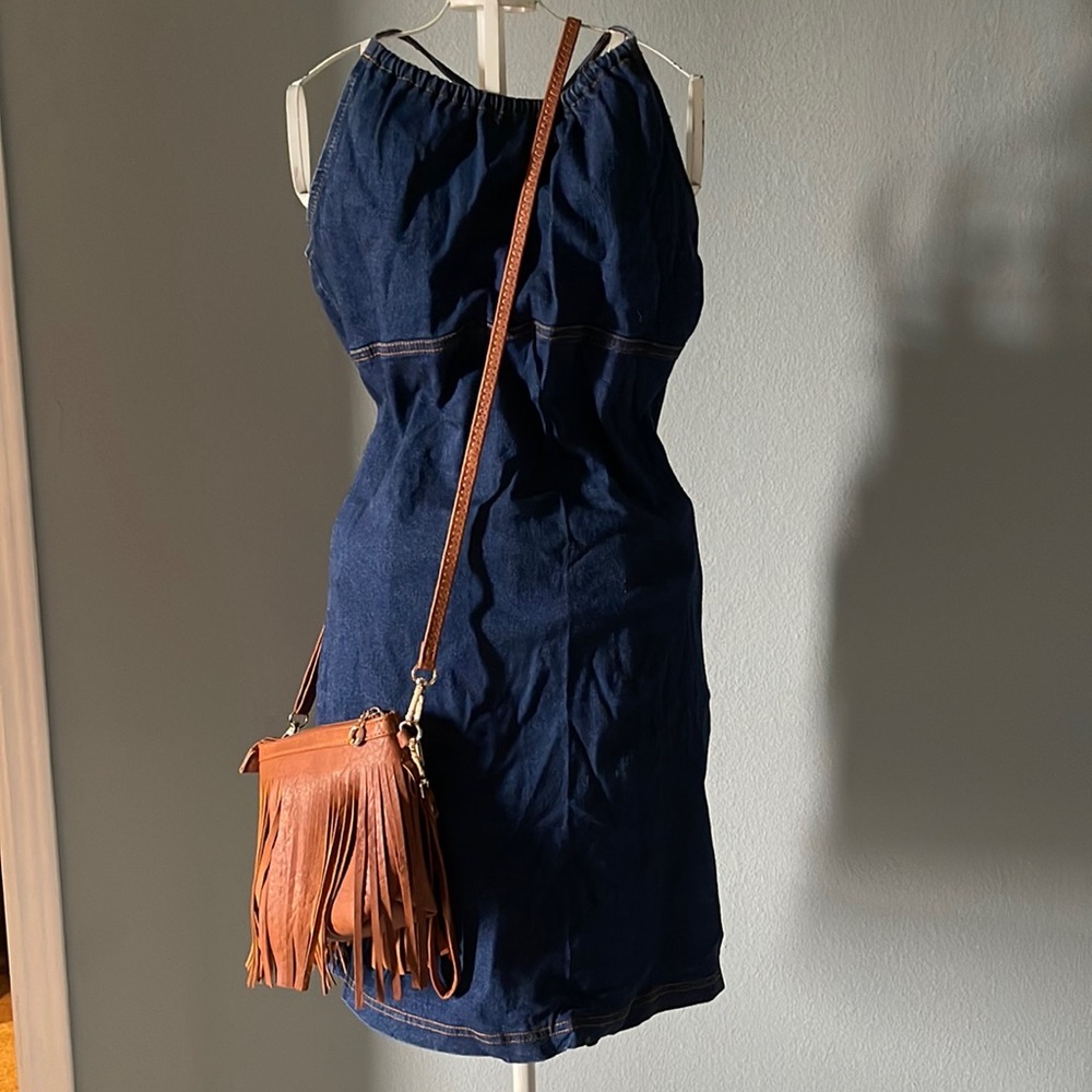 Medium denim halter dress